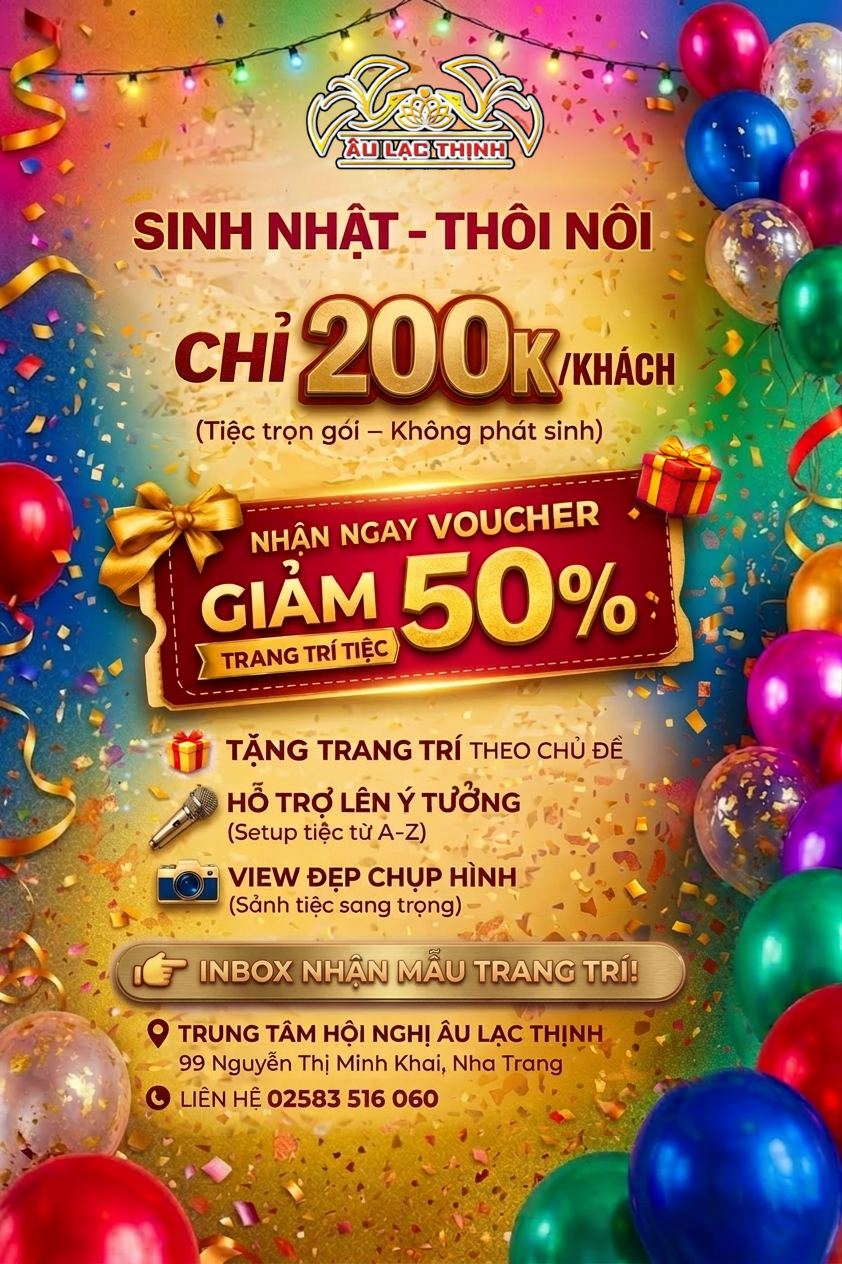 ❗❗ ƯU ĐÃI GIẢM 50% DỊCH VỤ TRANG TRÍ TIỆC SINH NHẬT – THÔI NÔI ❗❗